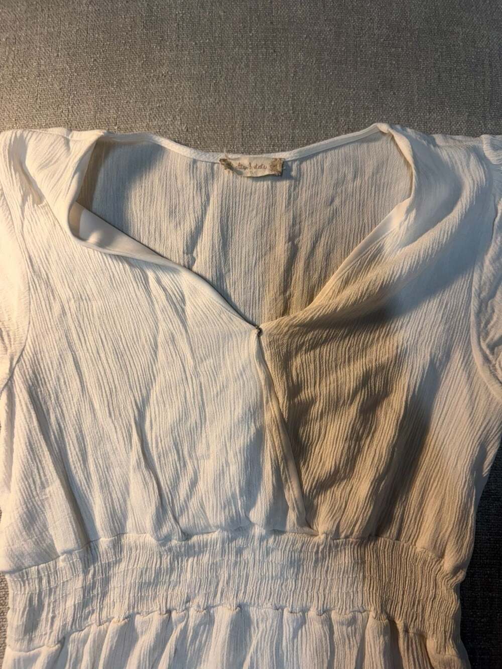 Altar'd State White Flutter Sleeve Ruffled Mini Dress - Picture 3 of 5